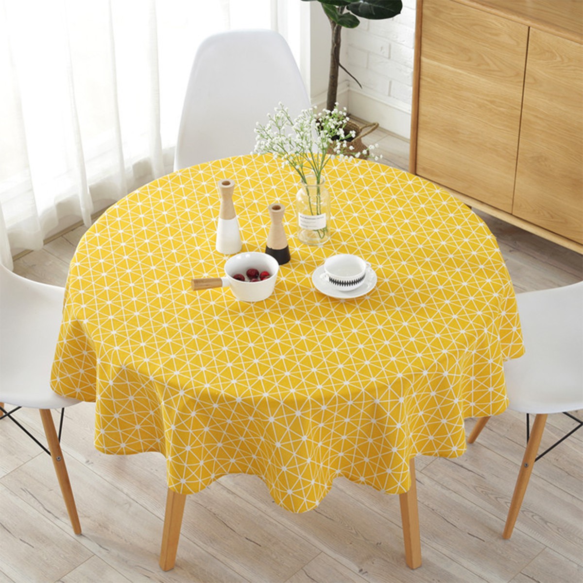 Round Tablecloth 120/150cm Washable Table Cloth Decorative Table Cover Indoor Holiday Home Christmas Party Picnic Dining Room