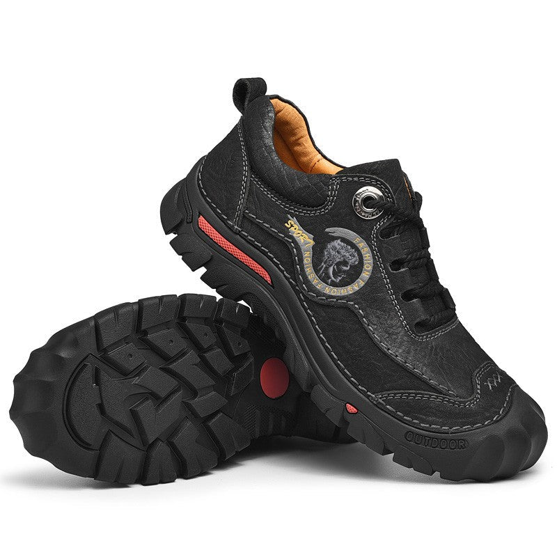 Outdoor Camping Hiking Shoes Men Genuine Leather Sports Sneakers Man Travel Casual Shoes Leisure Walking Climbing Men's Footwear