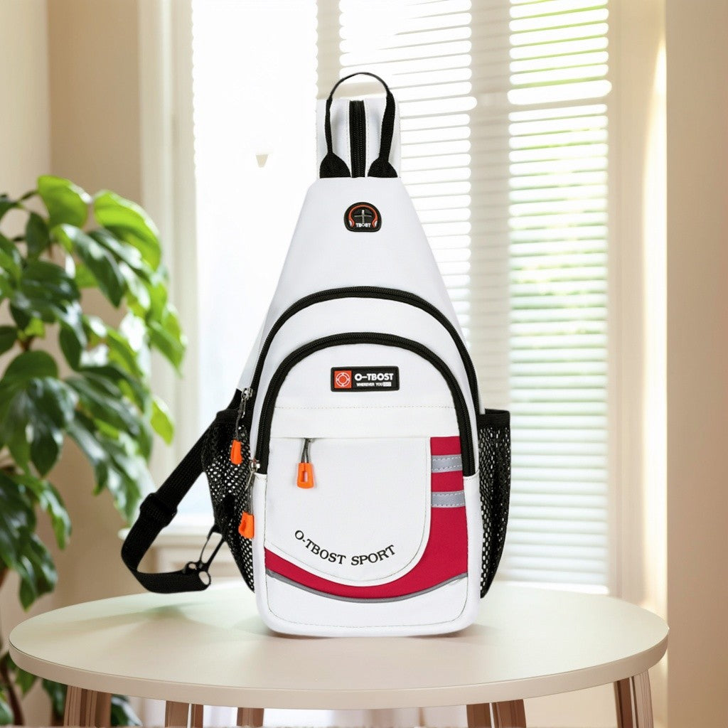 Tourist leisure chest bag, multifunctional large capacity shoulder bag, outdoor trendy crossbody bag