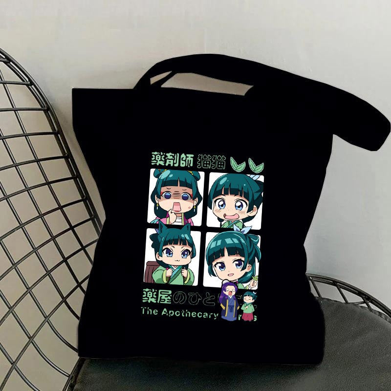 Hot Anime The Apothecary Diaries Printed Canvas Bag Messenger Bag Cute Fun Handbag Women Men Casual Tote Bag Gift
