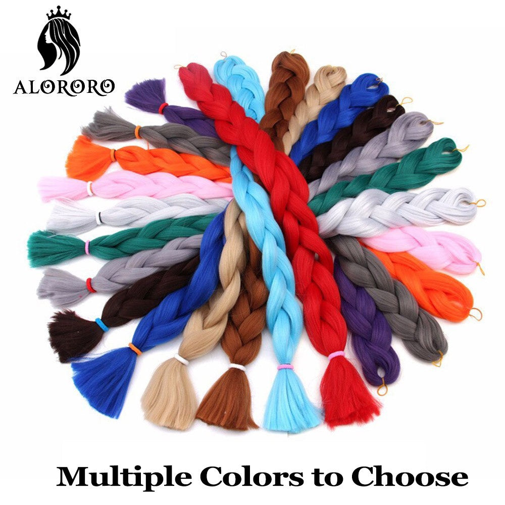 Alororo Synthetic Jumbo Braid Hair 82 Inch African Fake Hair High Temperature Fiber Puple Red Braiding Hair Extensions for Women