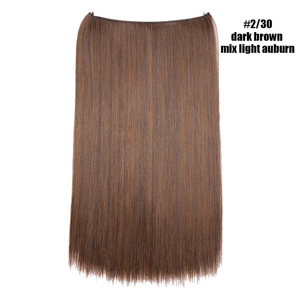 BENEHAIR Synthetic Invisible Wire No Clips In Hair Extensions Secret Fish Line Hairpieces Hair Extensions Fake Hair For Women
