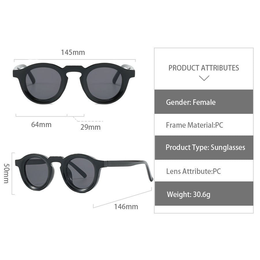 Round Sunglasses Women Men Punk Shades Retro Trending Sun Glasses Clear Lens Frame UV400 Female Oculus Gafas