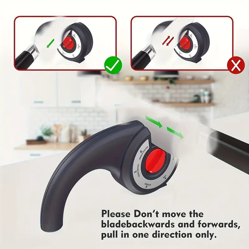 6-in-1 Multi-Function Manual Knife Sharpener Multi-Speed Adjustment Suitable for Kitchen Knives and Scissors Multi-Function Manu