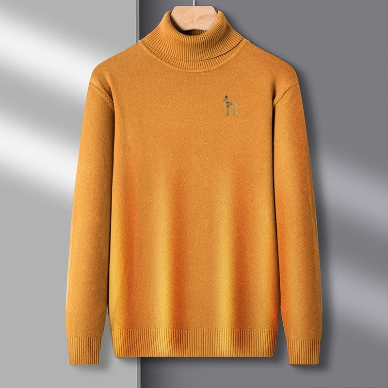 Hot Sales Autumn Winter New Men's Long Sleeve High Neck Pullover Sweater Luxury Quality Print Soft Warm Knitted Fashion Menswear