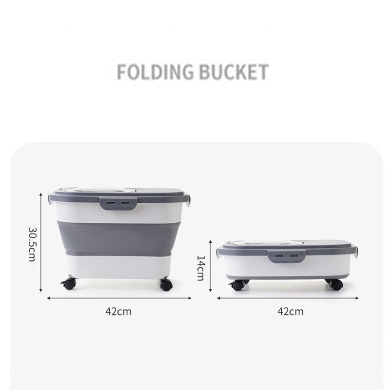 13/33LB Collapsible Cat Dog Food Storage Container Dry Cat Food Box With Lids Airtight Sealing Kitchen Grain Rice Storage Boxes