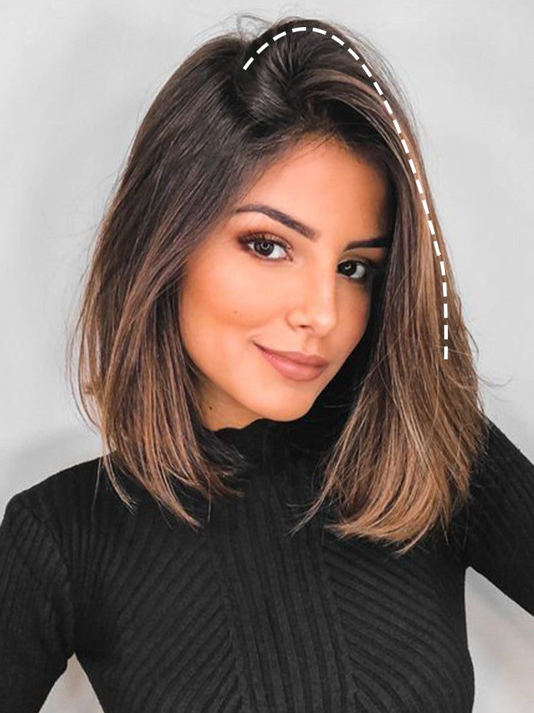 MERISI HAIR Synthetic Invisable Straight Hair Pads Clip In One Piece 2Clips Increase hair volume Hair Extensions Top Side Cover