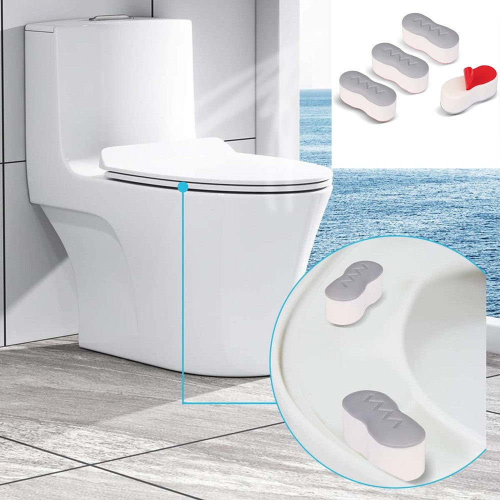4pcs Universal Toilet Lid Cushion Anti-slip Gasket Toilet Seat Pad Buffers Stop Bumper Shock Absorber Bathroom Toilet Seat Kits