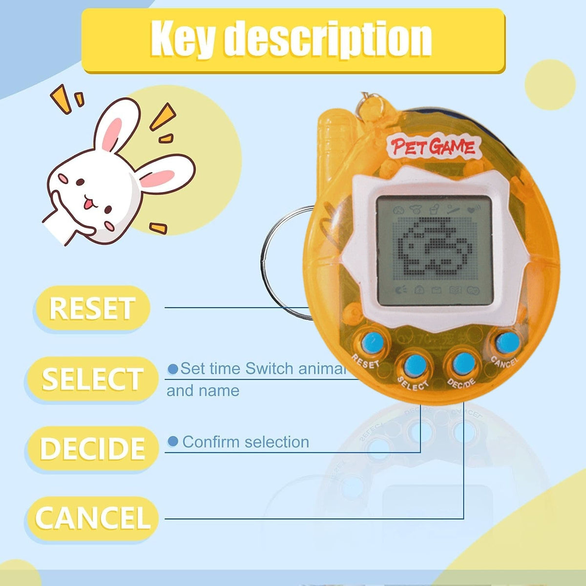 6-48PCS Virtual Pet Keychain Digital Pet Electronic Handheld Game Video Game Party Birthday Nostalgic 90s