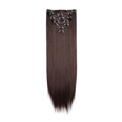 24Inch Synthetic 7Pcs/set Long Straight Hair Extension 16Clips Hairstyle Black Blonde Hairpiece for Women 2026