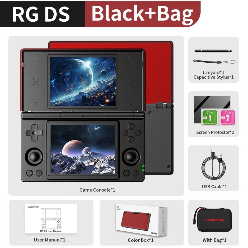 Anbernic RG DS Video Game Console Dual 4.0” IPS Screen Android 14 Support Dual Application On Split Screens & Hall PSP Gifts