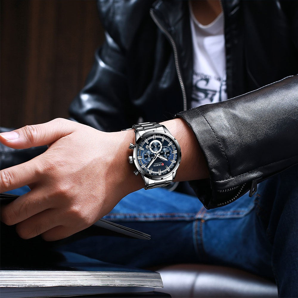 CURREN Men Watch Top Brand Luxury Sports Quartz Mens Watches Full Steel Waterproof Chronograph Wristwatch Men Relogio Masculino