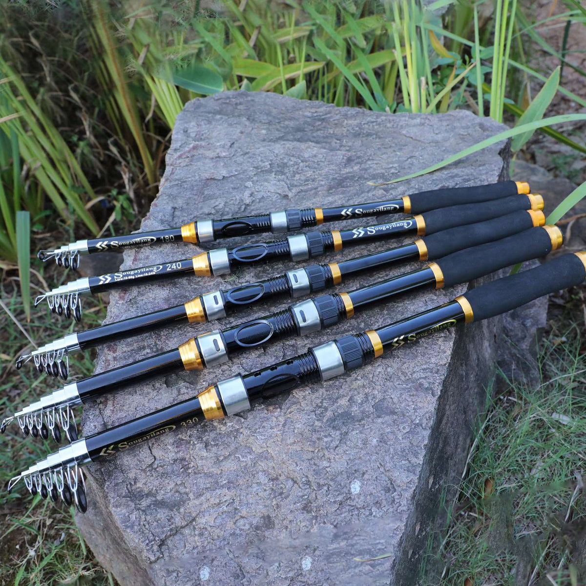 Sougayilang 4 Colors Telescopic Fishing Rod 1.8m-3.3m Glass Fiber EVA Handle Carp Spinning Rod Fishing Pole Fishing Weight 5kg