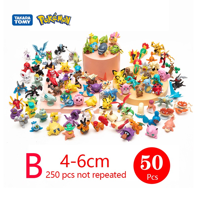 Pokemon Mini Figures 144 2-3cm/250 4-6cm Anime Model Different Styles Cute Doll Toys Pikachu Pokémon Go Children Birthday Gifts