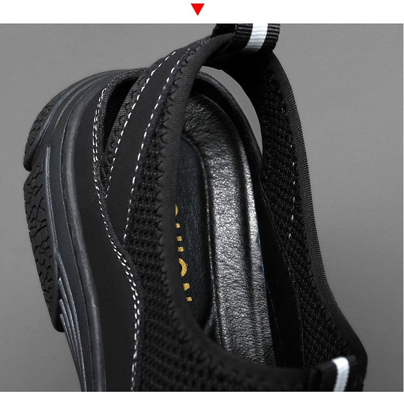 Outdoor Trendy Sandals Summer Mesh Hollow Casual Outerwear Shoes Men's Breathable Sports Shoes Beach Sandals New