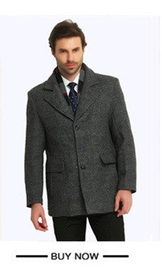 winter jackets men thicken woolen coat long outwear male warm overcoats fur wool & blends mens clothing l-4xl #18168 Holyrising
