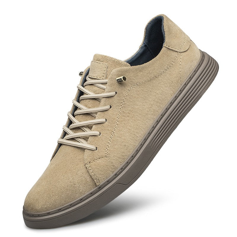 New Men's Suede Fashionable Lace-Up Casual Shoe Breathable And Comfortable Walking Shoe Anti -Slip And Wear-Resistant Flat Shoes