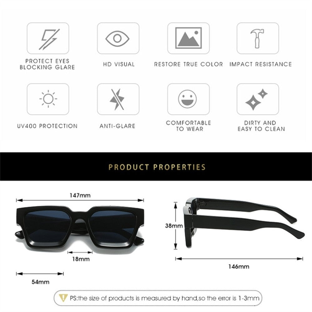 KLASSNUM Men Square Frame Sunglasses 2025 Luxury Brand Designer Sun Glasses Retro Trendy Shades UV400 Unisex Women Glasses New