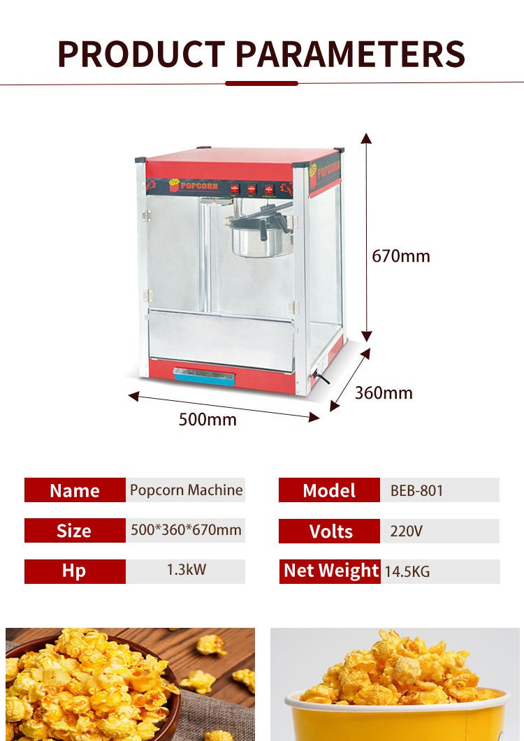 Commercial Industrial Automatic Popcorn Machine Snack Equipment for Home & Cinema Use