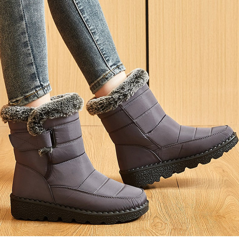 Women's Boots 2025 Trend Winter Shoes For Woman Winter Boots Ankle Low Heels Botas Mujer Waterproof Snow Boots With Fur Shoes