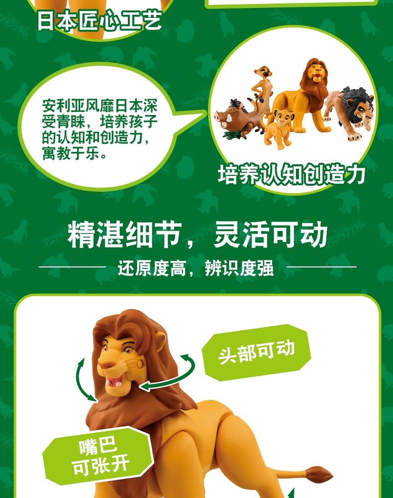 Hot The Lion King Toys Action Figure Toy Simba Mufasa Scar Animal Model Simulation Joint Movement For Children Birthday Gift