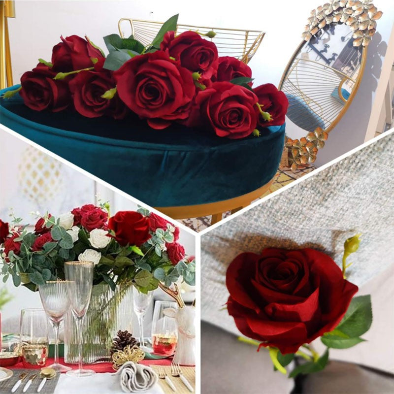 1~20pcs Artificial rose decoration Red rose Realistic artificial flowers Fake flowers Wedding dining table home decoration