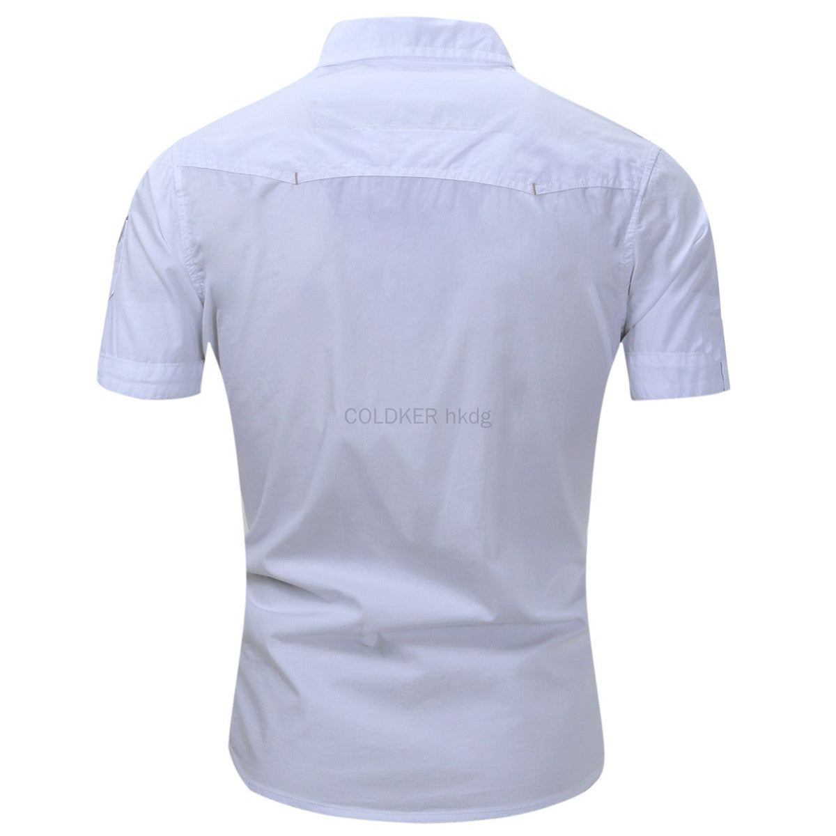 Euro Size White Short Sleeve Men's Uniform Shirt Safari Shirt Summer Casual 100% Cotton Cargo Outdoor Pocket Work Shirts for Men