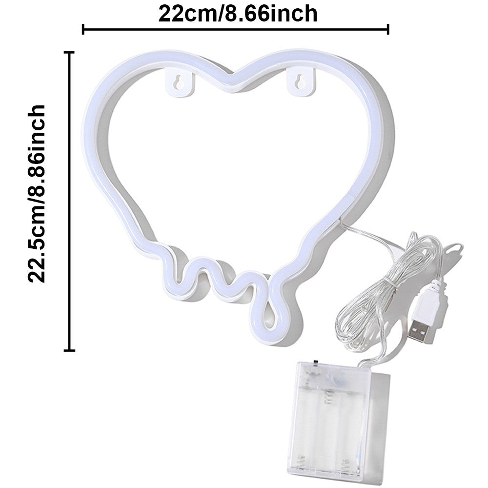 USB/Battery LED Neon Lights Sign for Wall Art Decor Heart Gaming Bar Bedroom Decoration Hanging Neon Sign Party Alien Night Lamp
