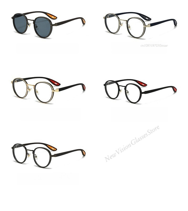 Vintage Designer Outdoor Sunglasses Men Round Fashion Plastic Titanium High Quality Sun Glasses Man UV Protection Glasses Woman