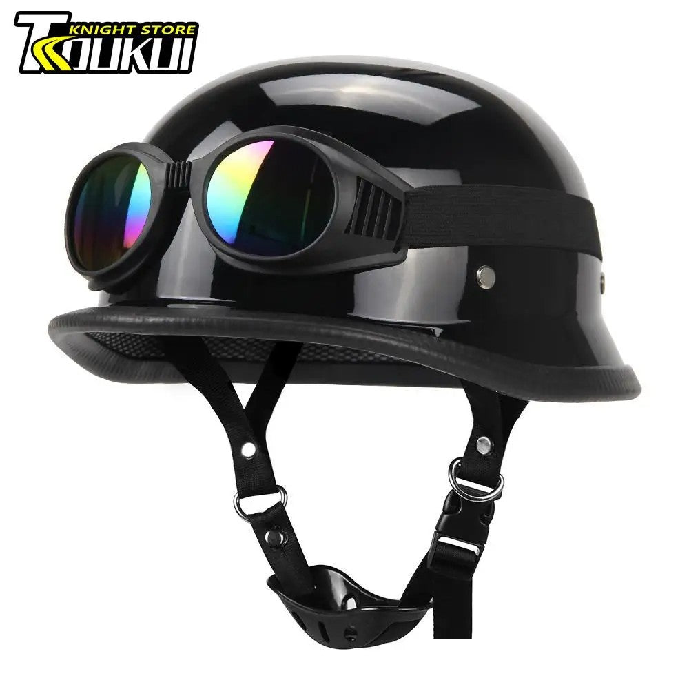 Motorcycle Helmet Fashion Capacete De Moto Retro Casco Moto German Vintage Moto Helmet DOT Certification Half Helmet Men Women