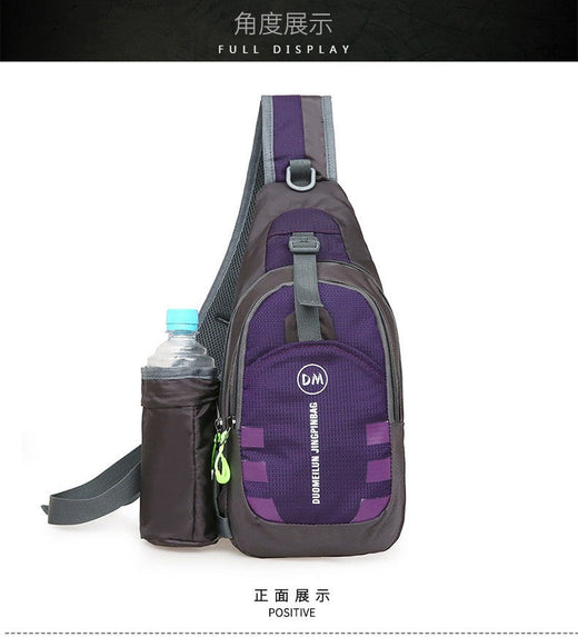 Men's Casual Crossbody Bag Unisex Outdoor Water Bottle Shoulder Bag Multi-functional Travel Waist Bag Fashion Men's Chest Bag Ox