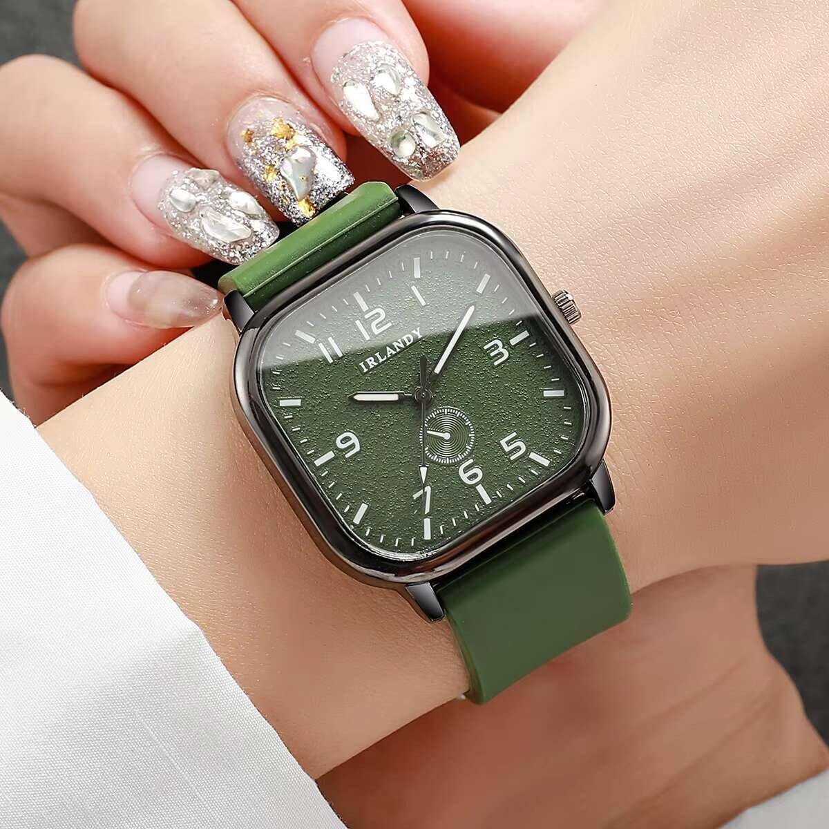1/2/3PCS Fashion Square Women Watches Casual Silicone Strap Quartz Watches Sports Wristwatch For Men Women Students?Without Box?