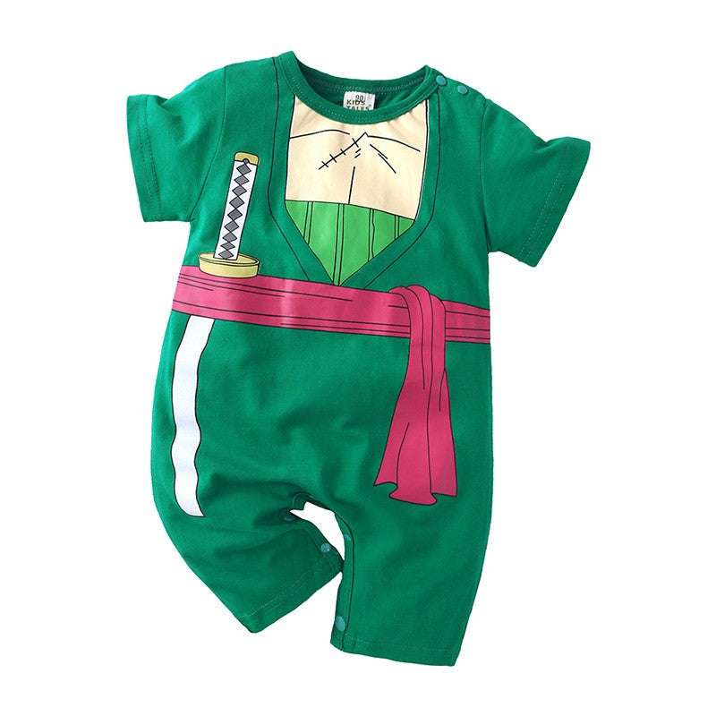 0-2 Years Old Children's Cartoon One-piece Baby Role Play Short-sleeved Romper Kids Cotton Clothes Baby Girl and Boy Clothes