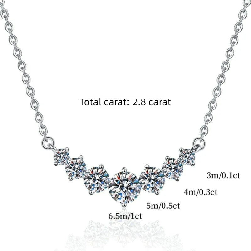 1.7-5.0ct D Color Moissanite Woman Pendant Sier Necklace For Women Chains Party Bridal Fine Jewelry 925sterling Silver Necklace
