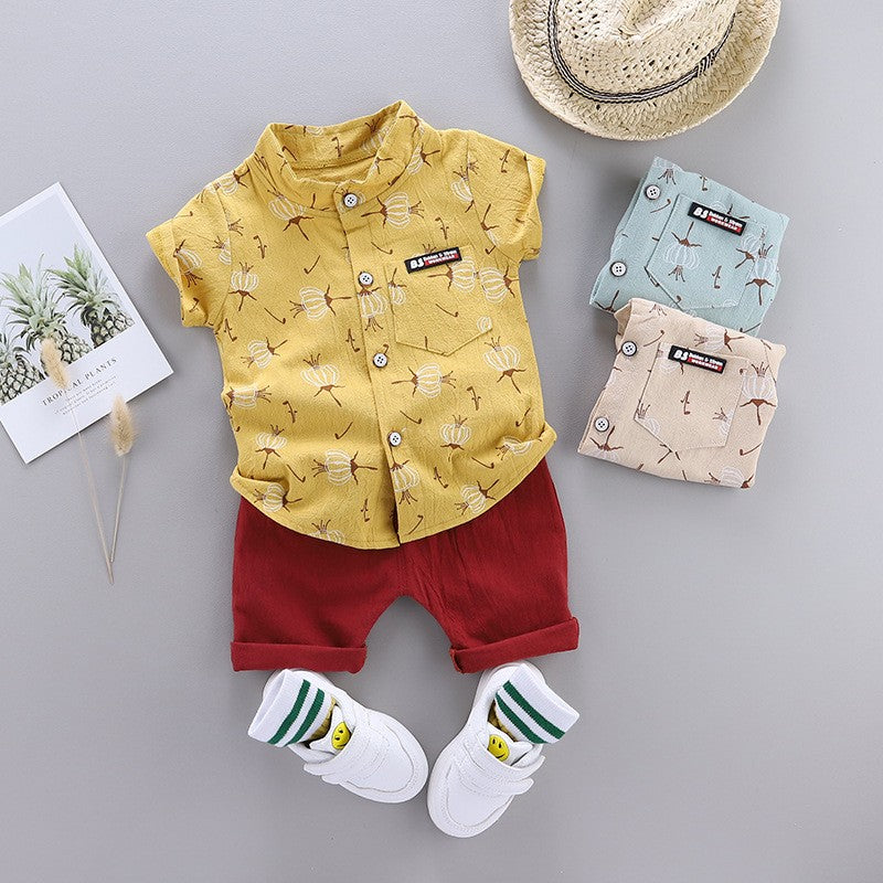 Summer Cotton Baby Boys Clothes suits Fashion Children's girls Shirt with Shorts 2-Piece Sets