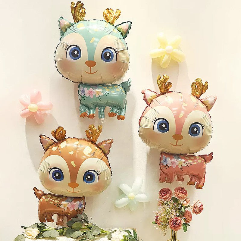 Cute Cartoon Animals Fox Deer Foil Balloons Forest Animals Theme Baby Shower Birthday Party Decoration Supplies