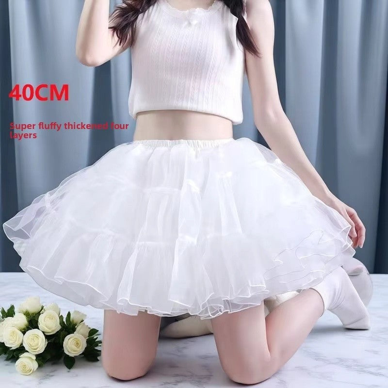 Lolita Flying Saucer Petticoat - Boneless Maximum Volume Crinoline, Invisible Wire-Free Underskirt for Daily Gothic Sweet OP/JSK