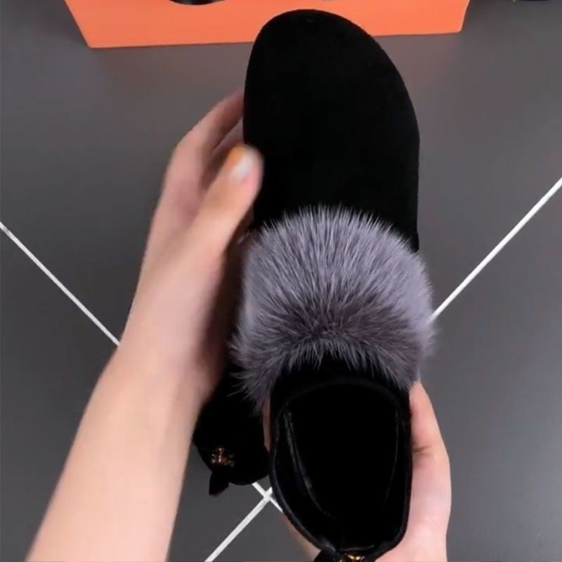Shoes for Women 2024 Winter Plush Warm Women's Boots Low Heel Non-slip Commuter Office Ladies Shoes Fashion Zipper Short Boots