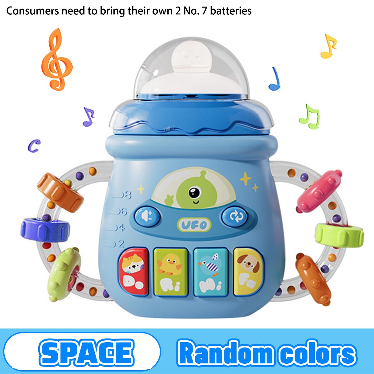 Mobile Soothing Vocal Music Toys For 6M+ Newborn Soft Teether Rattles Educational Toy Baby Musical Feeding Bottle Pacifier