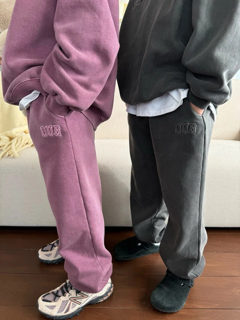 2025 Winter New Children Letter Tracksuit Outfits Boys Girls Fleece Sweatshirt + Pants 2pcs Suit Baby Warm Sports Clothes Set