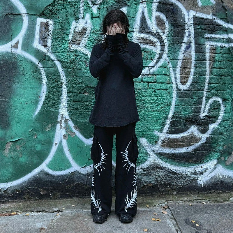 2025 High Street Trend Punk Hip-hop Fashion Loose Trousers Men Retro Harajuku Y2K Versatile Oversized Casual Pants Women