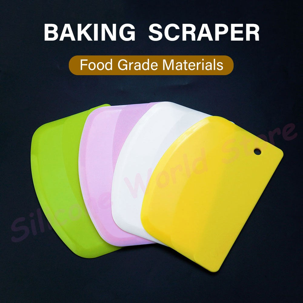 Silicone World Dough Scraper Cream Spatula Plastic Cutting Knife for Flour Pastries and Cakes Baking Tool Kitchen Accessories
