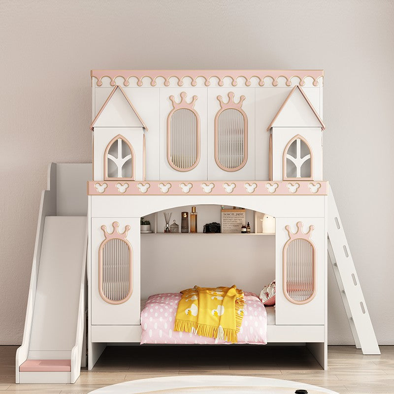 Castle princess bed, children's bed, girl's bedroom, double bed, tree hole, solid wood