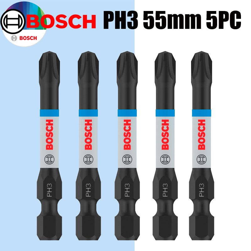 BOSCH Impact Drill Bits PH/PZ 55mm S2 Modified Steel Heat Treatment Process Endurance Tool Attachments Screwdriver Head