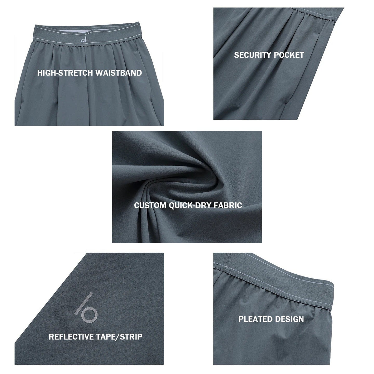 for aIo New Women's Sports Yoga Pants Wide Leg Quick Dry Elastic Waist Straight Trousers Fitness Casual Solid Black Summer Wear