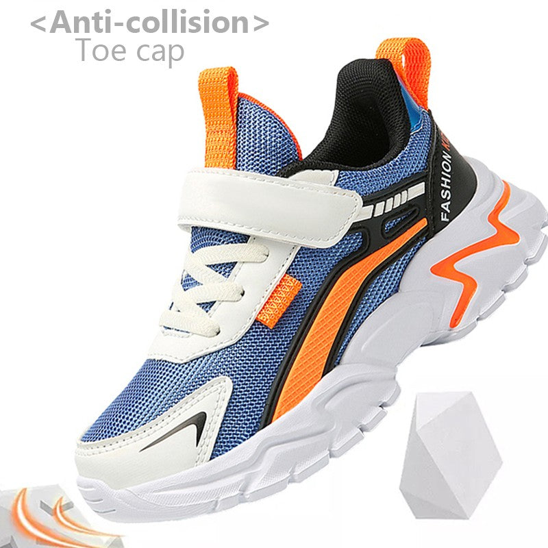 Lightweight Children's Black Sneakers Breathable Mesh for Boys School Casual Walking Shoes Non slip Sport Kids Girl Running Shoe