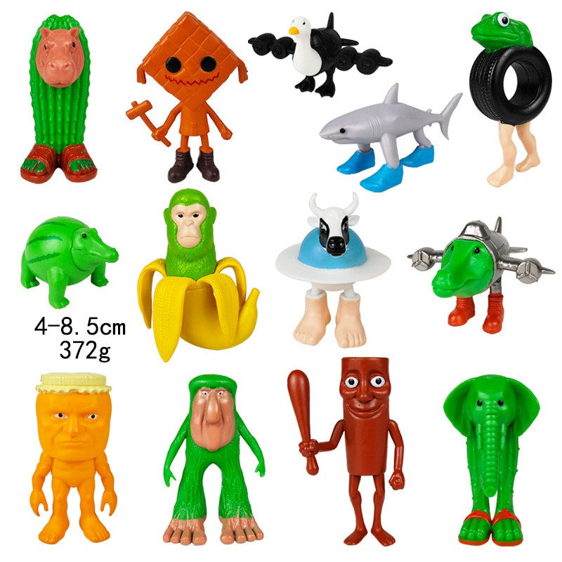 Italian Brainrot Tung Sahur Figure Toy Tralalero Tralala Figures Bombardino Crocodilo Shimpanzini Bananini Model Decor Doll Gift