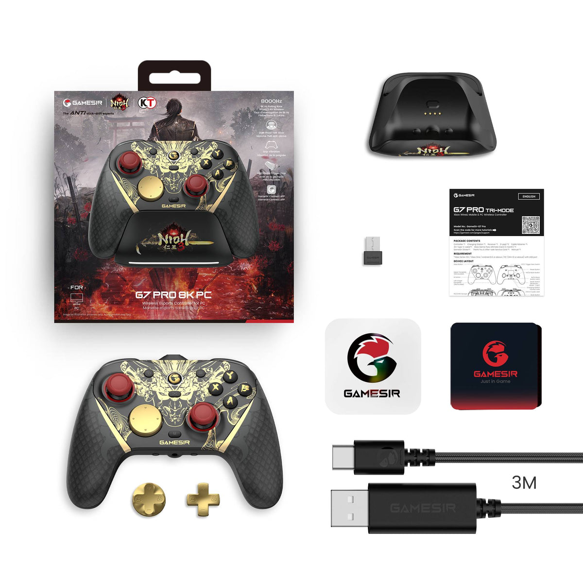 GameSir G7 Pro 8K Nioh 3 Edition Wireless PC Gaming Controller for Nintendo Switch 2, Android, iOS, PC, Steam Controller
