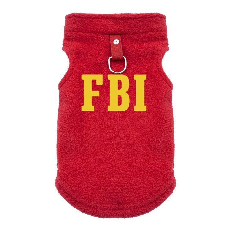 FBI Soft Dog Clothes Vest Warm Puppy Dogs Vest Cloak Pet Winter Clothing Jacket Coat Small Medium Dogs Outfit Chihuahua S-XL