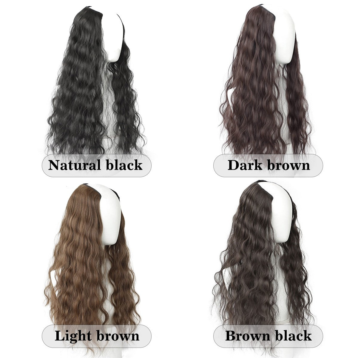 Ocelot 16-24 inch synthetic wavy hair extension wig natural water ripple women's hair accessories hair extension long curly hair